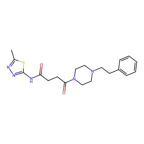 N-(5-methyl-1,3,4-thiadiazol-2-yl)-4-oxo-4-(4-phenethylpiperazin-1-yl)butanamide structure