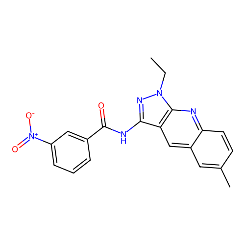N-(1-ethyl-6-methylpyrazolo[3,4-b]quinolin-3-yl)-3-nitrobenzamide structure