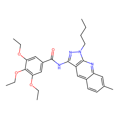 N-(1-butyl-7-methylpyrazolo[3,4-b]quinolin-3-yl)-3,4,5-triethoxybenzamide structure