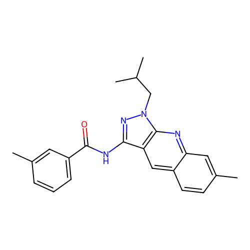 3-methyl-N-[7-methyl-1-(2-methylpropyl)pyrazolo[3,4-b]quinolin-3-yl]benzamide structure
