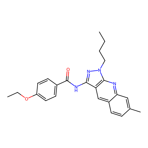 N-(1-butyl-7-methylpyrazolo[3,4-b]quinolin-3-yl)-4-ethoxybenzamide structure