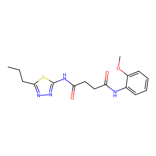 N1-(2-methoxyphenyl)-N4-(5-propyl-1,3,4-thiadiazol-2-yl)succinamide structure