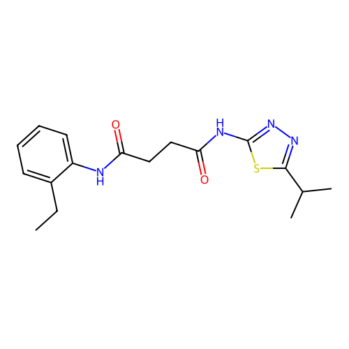 N-(2-ethylphenyl)-N'-(5-propan-2-yl-1,3,4-thiadiazol-2-yl)butanediamide structure