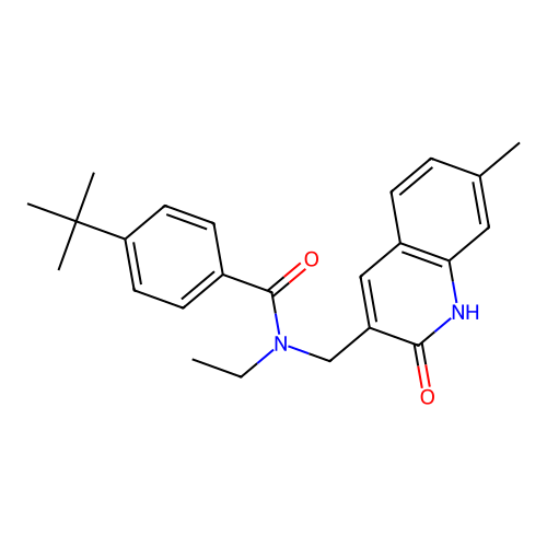 4-tert-butyl-N-ethyl-N-[(7-methyl-2-oxo-1H-quinolin-3-yl)methyl]benzamide structure