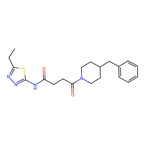 4-(4-benzylpiperidin-1-yl)-N-(5-ethyl-1,3,4-thiadiazol-2-yl)-4-oxobutanamide structure