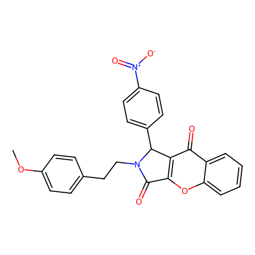 2-[2-(4-methoxyphenyl)ethyl]-1-(4-nitrophenyl)-1,2-dihydrochromeno[2,3-c]pyrrole-3,9-dione structure