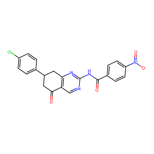 N-[7-(4-chlorophenyl)-5-oxo-5,6,7,8-tetrahydroquinazolin-2-yl]-4-nitrobenzamide structure