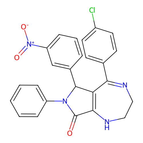 5-(4-chlorophenyl)-6-(3-nitrophenyl)-7-phenyl-2,3,6,7-tetrahydropyrrolo[3,4-e][1,4]diazepin-8(1H)-one structure