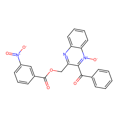 (3-Benzoyl-4-oxidoquinoxalin-4-ium-2-yl)methyl 3-nitrobenzoate structure