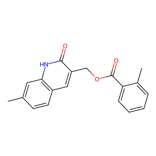 (7-methyl-2-oxo-1H-quinolin-3-yl)methyl 2-methylbenzoate structure