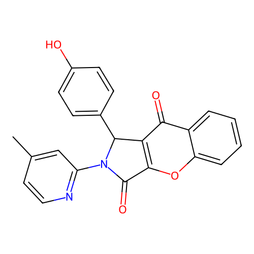 1-(4-hydroxyphenyl)-2-(4-methylpyridin-2-yl)-1,2-dihydrochromeno[2,3-c]pyrrole-3,9-dione structure