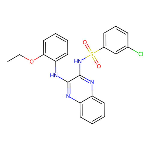 3-chloro-N-{3-[(2-ethoxyphenyl)amino]quinoxalin-2-yl}benzenesulfonamide structure