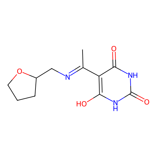 5-[1-(oxolan-2-ylmethylamino)ethylidene]-1,3-diazinane-2,4,6-trione structure