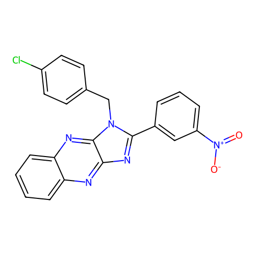 1-(4-chlorobenzyl)-2-(3-nitrophenyl)-1H-imidazo[4,5-b]quinoxaline structure