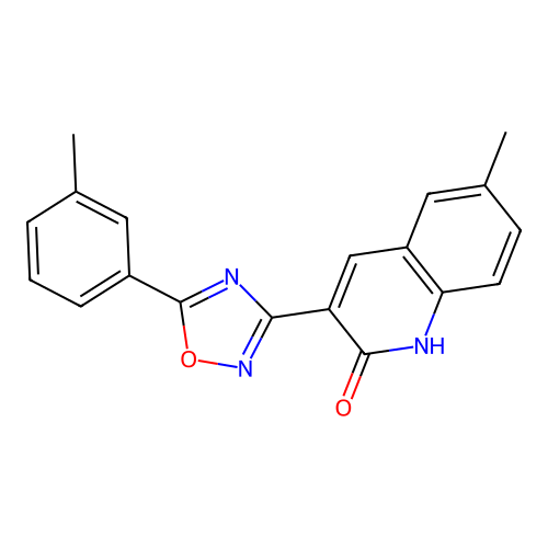 6-Methyl-3-[5-(3-methylphenyl)-1,2,4-oxadiazol-3-yl]quinolin-2-ol structure