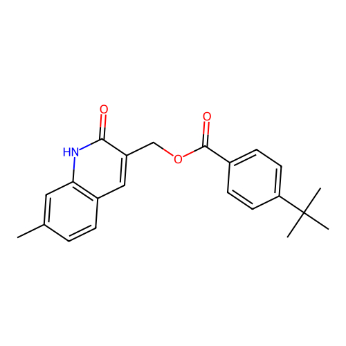 (7-methyl-2-oxo-1H-quinolin-3-yl)methyl 4-tert-butylbenzoate structure