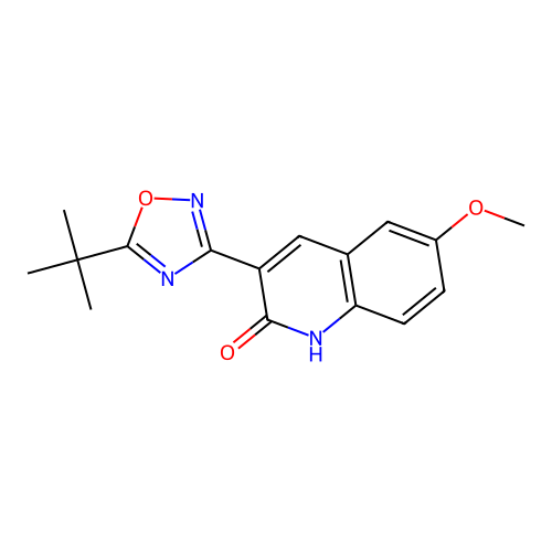 3-(5-(Tert-butyl)-1,2,4-oxadiazol-3-yl)-6-methoxyquinolin-2-ol structure