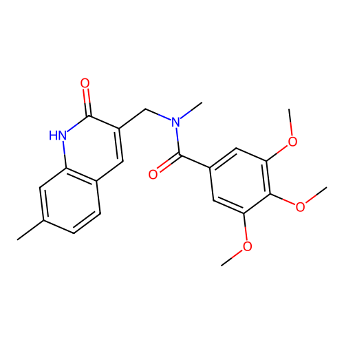 3,4,5-trimethoxy-N-methyl-N-[(7-methyl-2-oxo-1H-quinolin-3-yl)methyl]benzamide structure