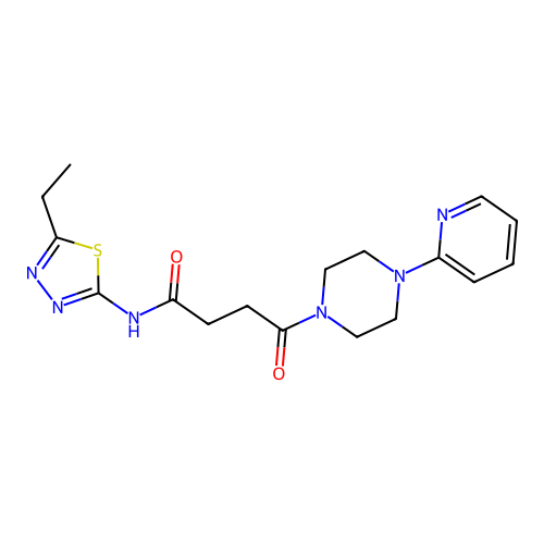 N-(5-Ethyl-[1,3,4]thiadiazol-2-yl)-4-oxo-4-(4-pyridin-2-yl-piperazin-1-yl)-butyramide structure