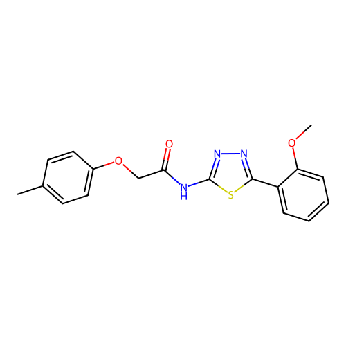 N-(5-(2-methoxyphenyl)-1,3,4-thiadiazol-2-yl)-2-(p-tolyloxy)acetamide structure