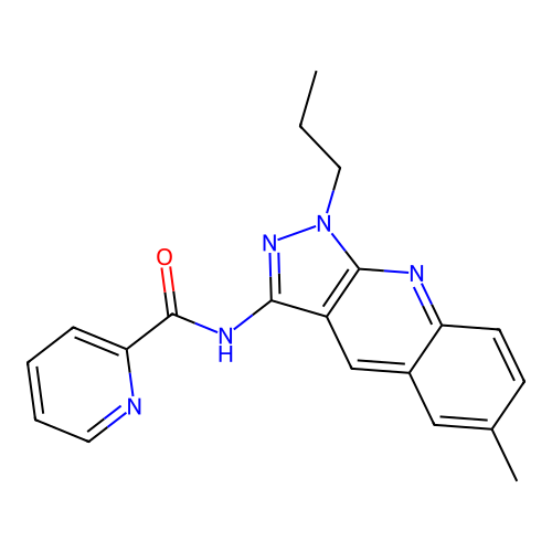 N-(6-methyl-1-propylpyrazolo[3,4-b]quinolin-3-yl)pyridine-2-carboxamide structure