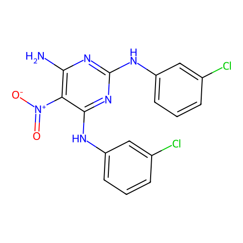 N~2~,N~4~-bis(3-chlorophenyl)-5-nitropyrimidine-2,4,6-triamine structure