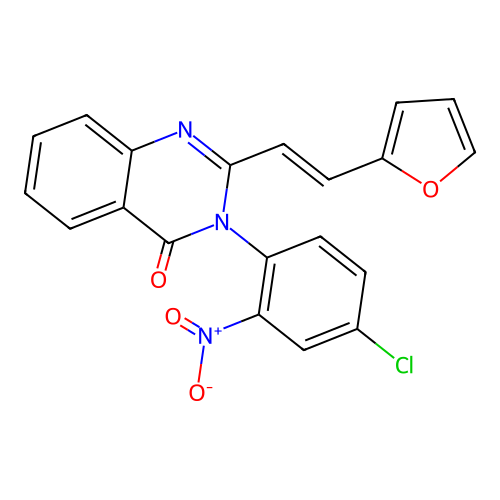 3-(4-chloro-2-nitrophenyl)-2-[(E)-2-(furan-2-yl)ethenyl]quinazolin-4(3H)-one structure