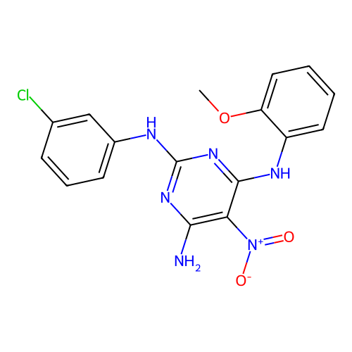 N2-(3-Chlorophenyl)-N4-(2-methoxyphenyl)-5-nitropyrimidine-2,4,6-triamine structure
