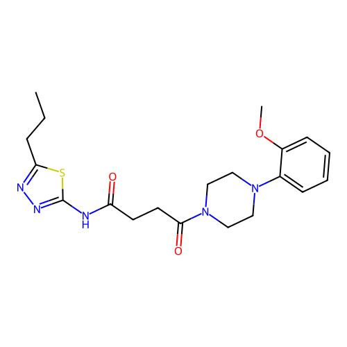 4-(4-(2-methoxyphenyl)piperazin-1-yl)-4-oxo-N-(5-propyl-1,3,4-thiadiazol-2-yl)butanamide structure