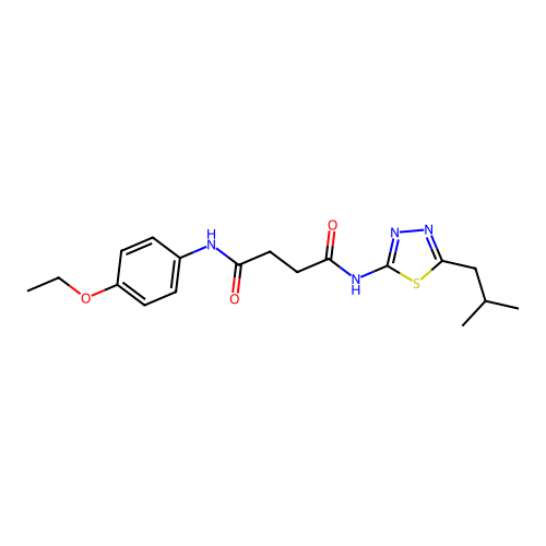 N1-(4-ethoxyphenyl)-N4-(5-isobutyl-1,3,4-thiadiazol-2-yl)succinamide structure