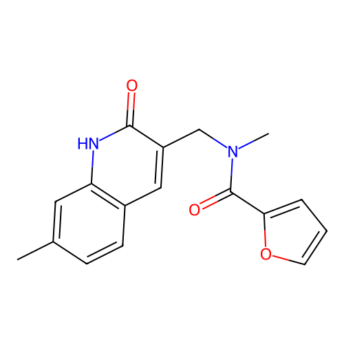 N-methyl-N-[(7-methyl-2-oxo-1,2-dihydroquinolin-3-yl)methyl]furan-2-carboxamide structure