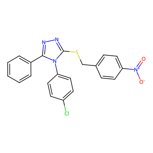 4-(4-Chlorophenyl)-3-[(4-nitrophenyl)methylthio]-5-phenyl-1,2,4-triazole structure
