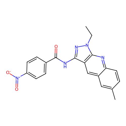 N-(1-ethyl-6-methylpyrazolo[3,4-b]quinolin-3-yl)-4-nitrobenzamide structure