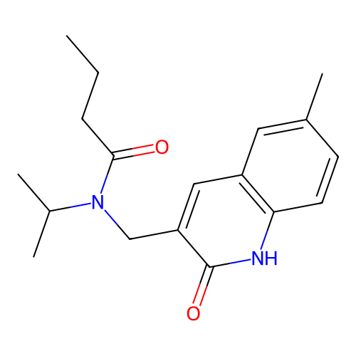 N-[(6-methyl-2-oxo-1H-quinolin-3-yl)methyl]-N-propan-2-ylbutanamide structure