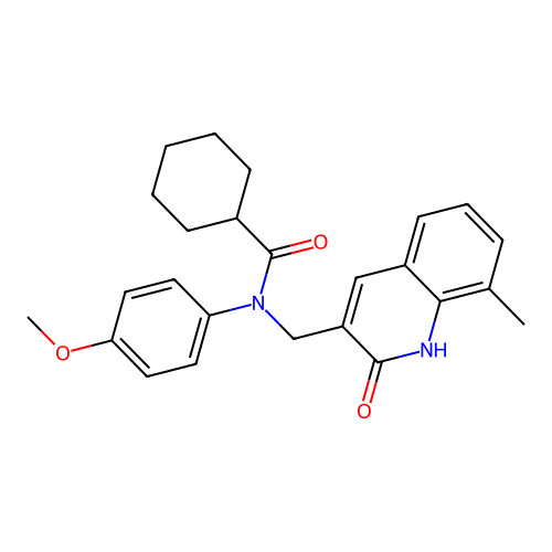 N-(4-methoxyphenyl)-N-[(8-methyl-2-oxo-1H-quinolin-3-yl)methyl]cyclohexanecarboxamide structure