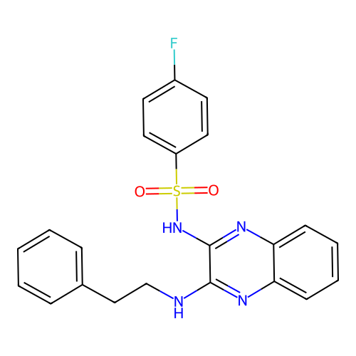 4-fluoro-N-{3-[(2-phenylethyl)amino]quinoxalin-2-yl}benzenesulfonamide structure