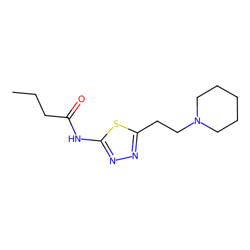 N-[5-(2-Piperidin-1-yl-ethyl)-[1,3,4]thiadiazol-2-yl]-butyramide structure