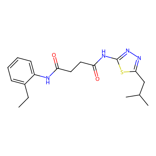 N1-(2-ethylphenyl)-N4-(5-isobutyl-1,3,4-thiadiazol-2-yl)succinamide structure