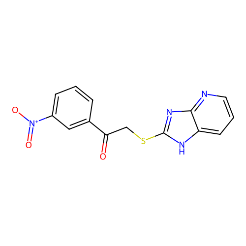 2-(3H-imidazo[4,5-b]pyridin-2-ylsulfanyl)-1-(3-nitrophenyl)ethanone structure