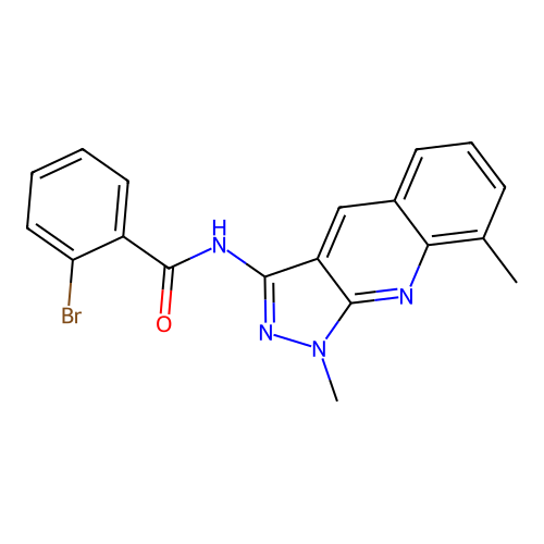 2-bromo-N-(1,8-dimethylpyrazolo[3,4-b]quinolin-3-yl)benzamide structure