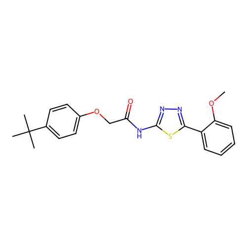 2-(4-(tert-butyl)phenoxy)-N-(5-(2-methoxyphenyl)-1,3,4-thiadiazol-2-yl)acetamide structure