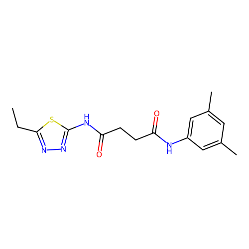 N-(3,5-dimethylphenyl)-N'-(5-ethyl-1,3,4-thiadiazol-2-yl)butanediamide structure