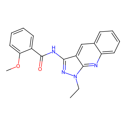 N-(1-ethylpyrazolo[3,4-b]quinolin-3-yl)-2-methoxybenzamide structure