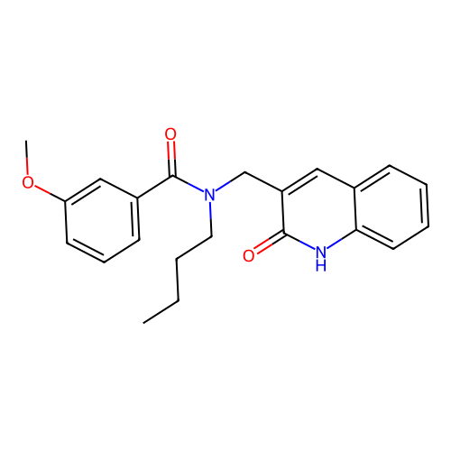 N-butyl-3-methoxy-N-[(2-oxo-1H-quinolin-3-yl)methyl]benzamide structure