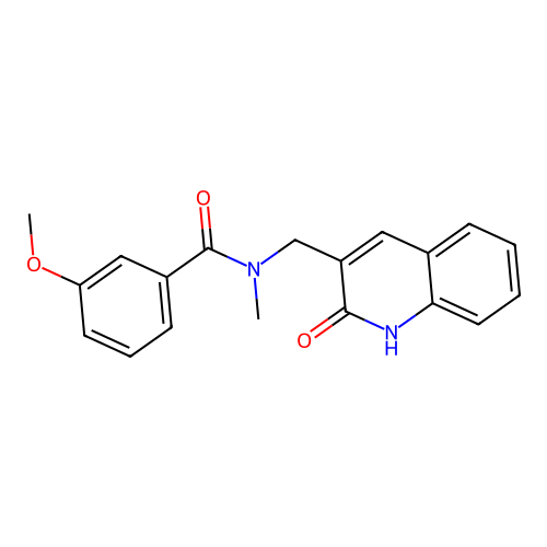 3-methoxy-N-methyl-N-[(2-oxo-1H-quinolin-3-yl)methyl]benzamide structure
