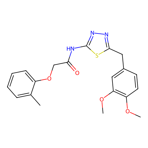 N-(5-(3,4-dimethoxybenzyl)-1,3,4-thiadiazol-2-yl)-2-(o-tolyloxy)acetamide structure