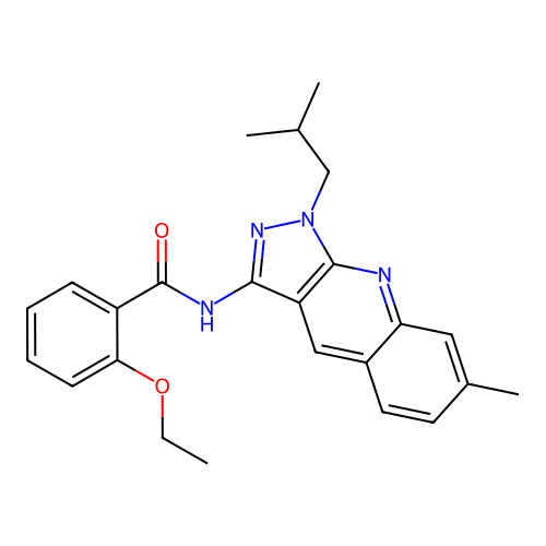 2-ethoxy-N-[7-methyl-1-(2-methylpropyl)pyrazolo[3,4-b]quinolin-3-yl]benzamide structure