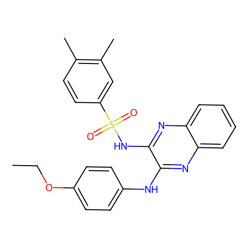 N-(3-((4-ethoxyphenyl)amino)quinoxalin-2-yl)-3,4-dimethylbenzenesulfonamide structure