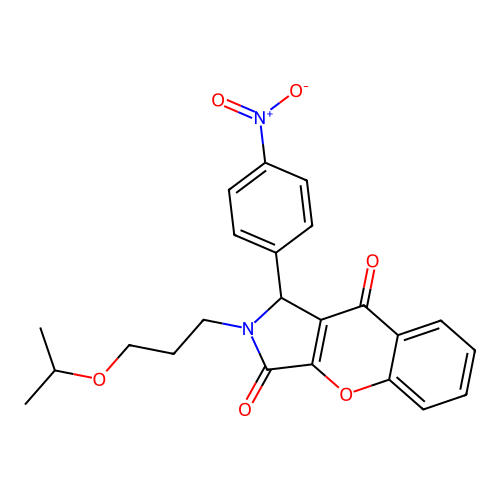 1-(4-nitrophenyl)-2-(3-propan-2-yloxypropyl)-1H-chromeno[2,3-c]pyrrole-3,9-dione structure
