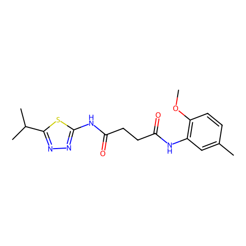 N-(2-methoxy-5-methylphenyl)-N'-(5-propan-2-yl-1,3,4-thiadiazol-2-yl)butanediamide structure